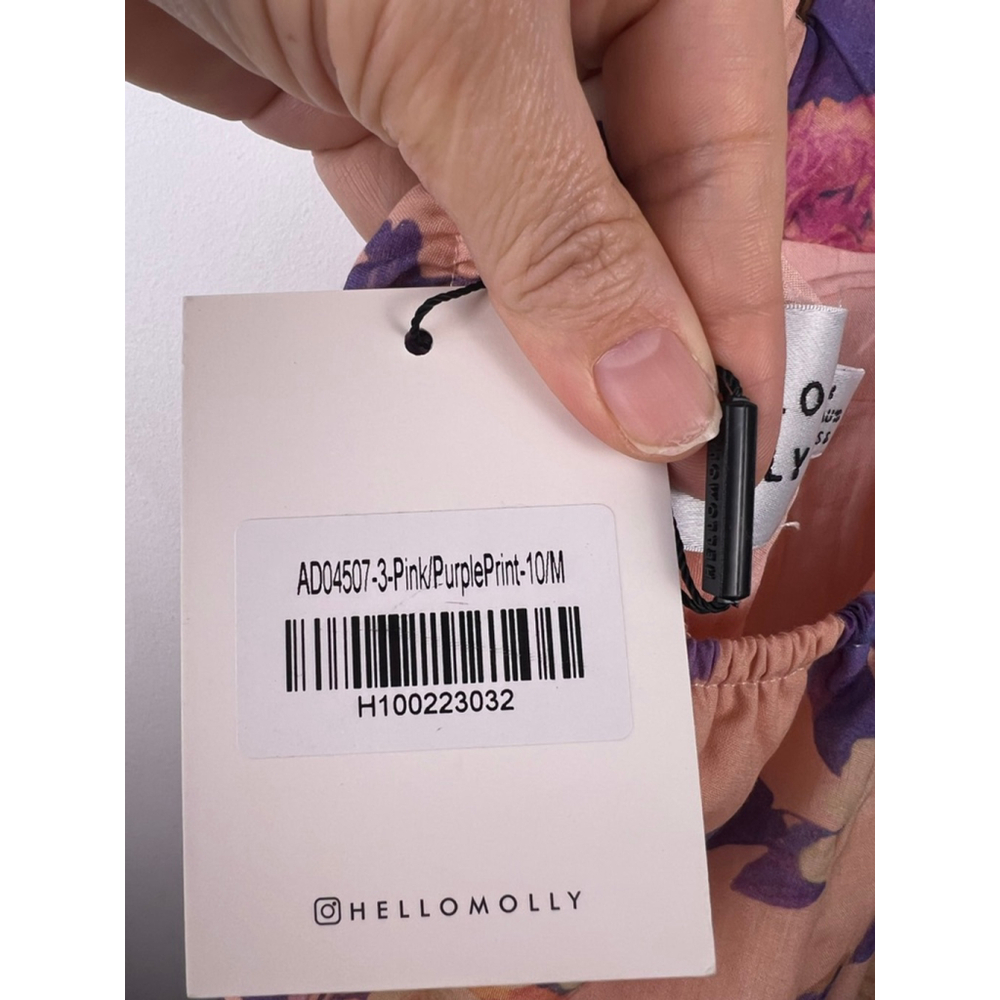 Hello Molly Pink Purple Floral Cutout Mini Dress Strappy Back US 6 NWT Romantic - Picture 5 of 6